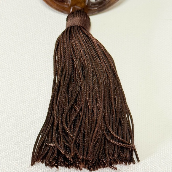 Suzi Roher Artisan Multi-Strand Leather Belt | Carved Stone Medallion and tassel main image 7